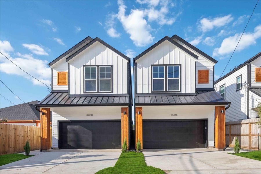 Front exterior of a new home in , Houston, TX, highlighting curb appeal (Image 1). Front exterior of a new home in , Houston, TX, highlighting curb appeal (Image 1).