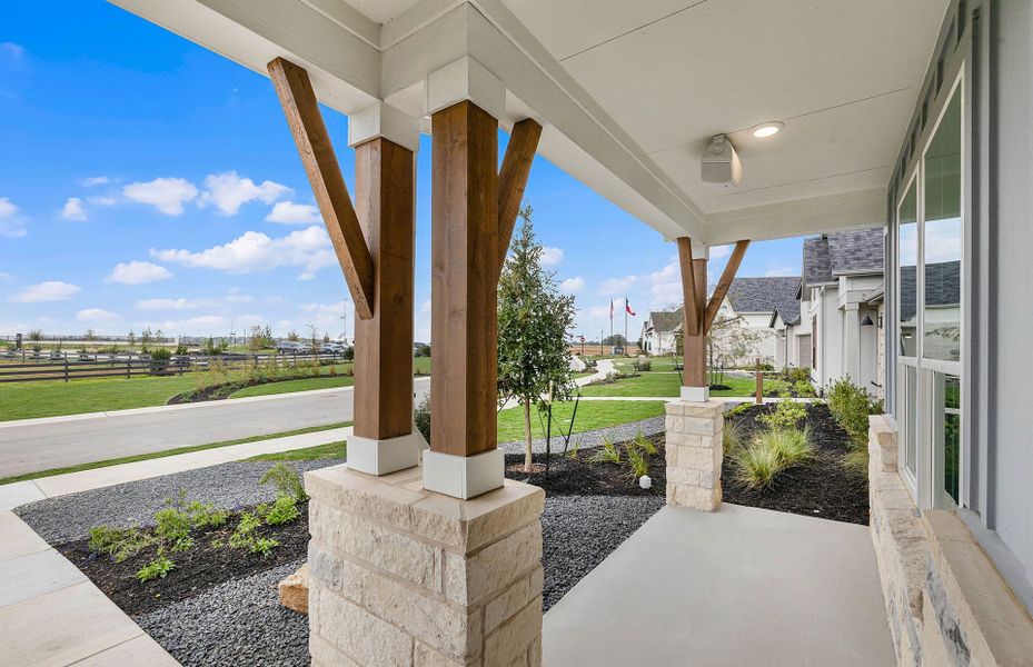 Representative exterior details of a home built from the Mystique by Del Webb in Del Webb Austin at Lost Pines, Bastrop (Image 40).