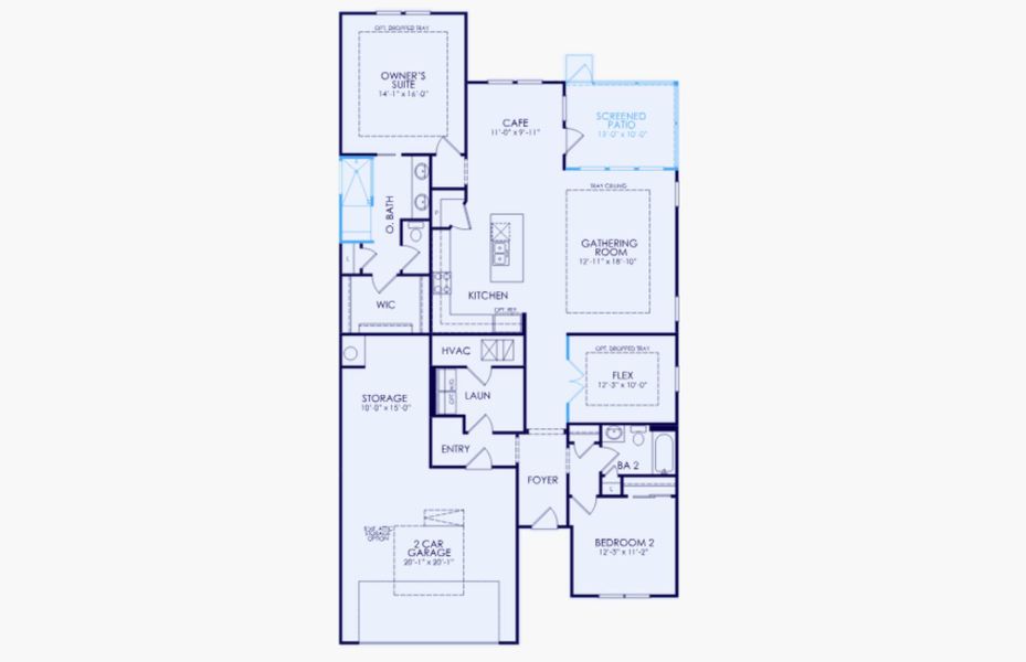 2D floor plan layout of this home in Del Webb Charleston at Nexton, Summerville, SC (Image 4).