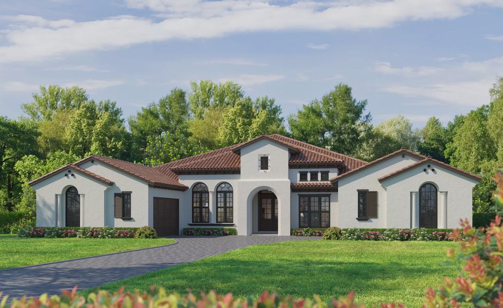 Representative exterior photo of a completed home built from the St. Tropez - Estate Series | 125' Wide Lots by ICI Homes in Prestwick Estates, Ormond Beach, FL (Image 2).