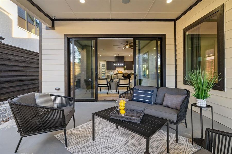 View of patio / terrace with an outdoor living space