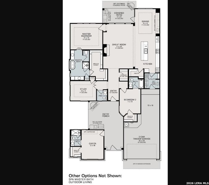 2D floor plan layout of this home in Comanche Trace, Kerrville, TX (Image 2).