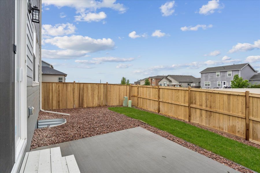 Exterior details and patio area of a home in Aspen Meadows, Colorado Springs (Image 3). Exterior details and patio area of a home in Aspen Meadows, Colorado Springs (Image 3).