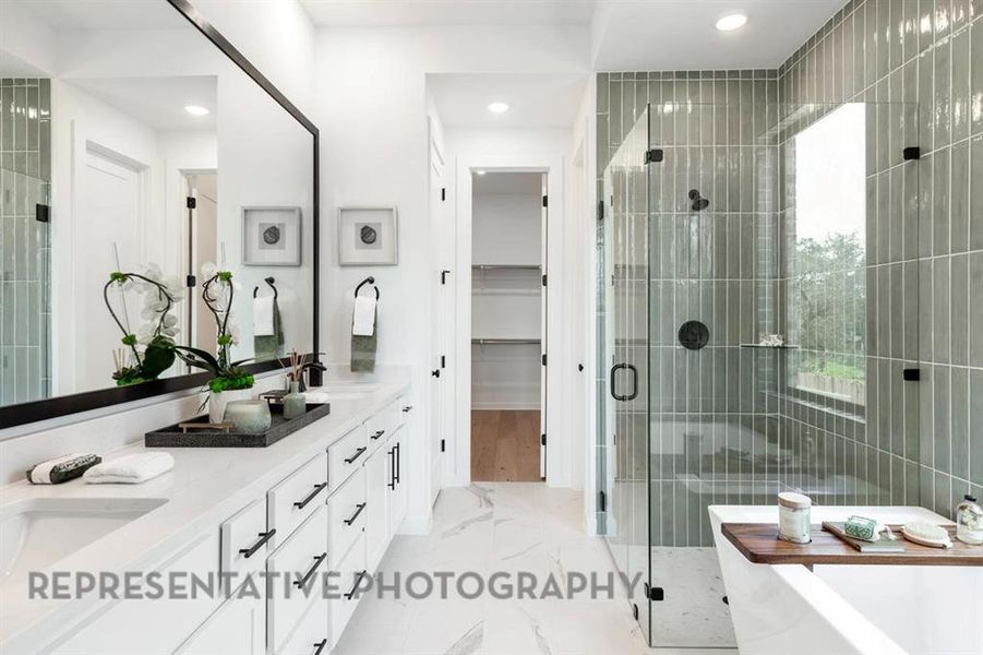 Furnished interior view inside a new home in Wildflower Ranch: 50ft. lots, Dish (Image 29).