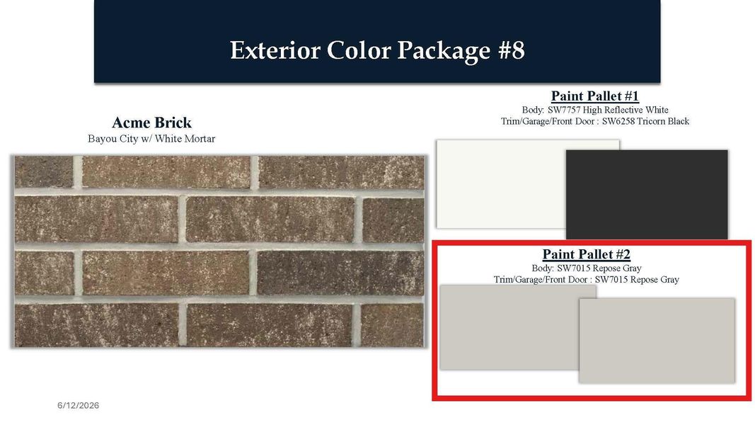 Sample of building materials used in homes in Windrose Green, Angleton (Image 4).