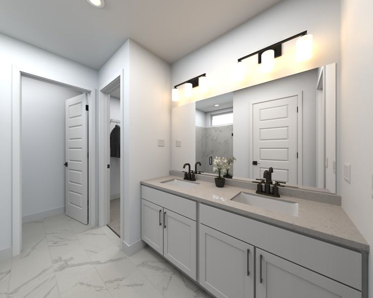 Rendering of the Corsica Primary Bathroom