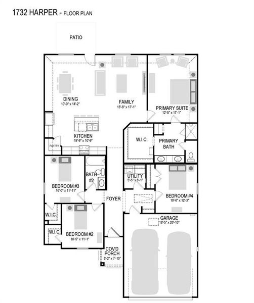 2D floor plan layout of this home in Eastridge, McKinney, TX (Image 5). 2D floor plan layout of this home in Eastridge, McKinney, TX (Image 5).
