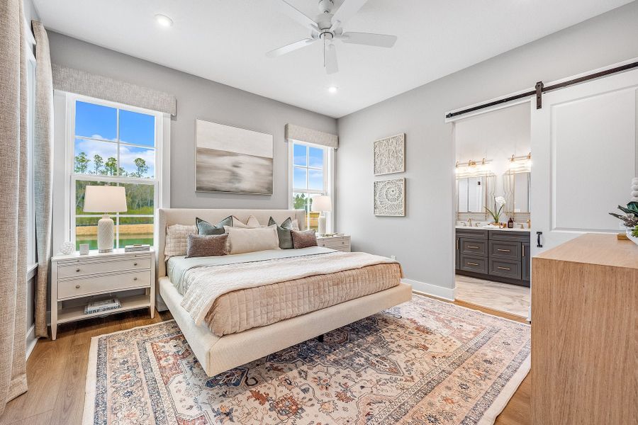 Furnished interior view inside a new home in The Villas at Longleaf Park, a Watersound Origins® community, Inlet Beach (Image 10).