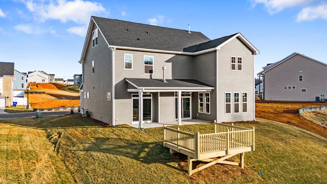 Exterior details and patio area of a home in Hanes Lake, Winston-Salem (Image 25).