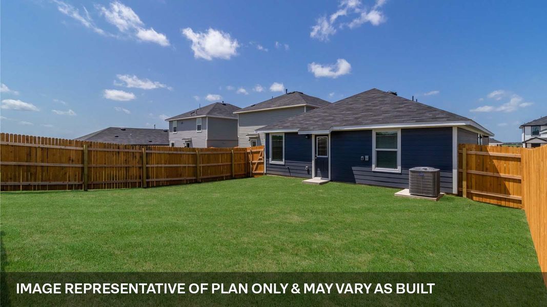 Exterior details and patio area of a home in Marigold, Kyle (Image 4). Exterior details and patio area of a home in Marigold, Kyle (Image 4).