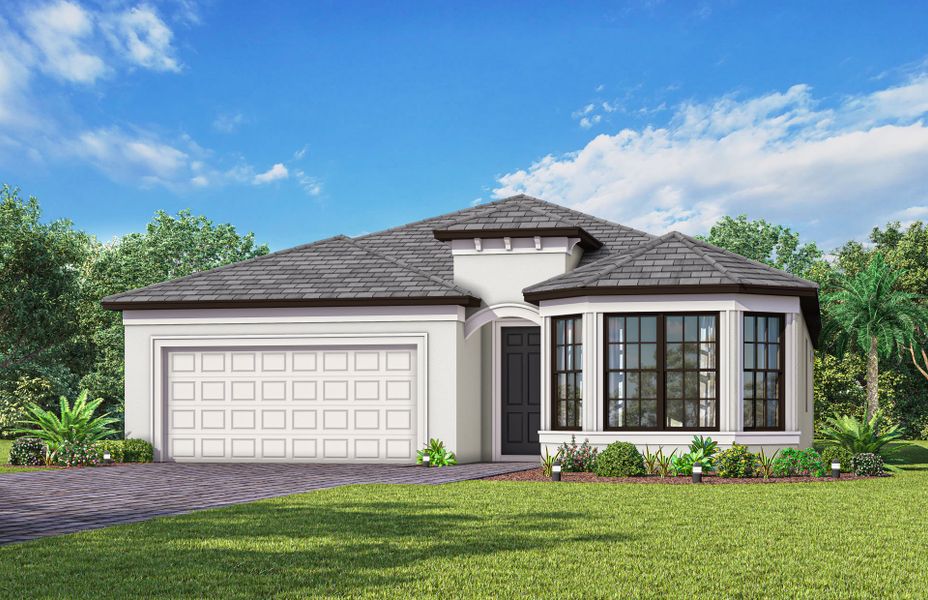 Representative exterior photo of a completed home built from the Palmary by Del Webb in Del Webb Naples, Ave Maria, FL (Image 23).