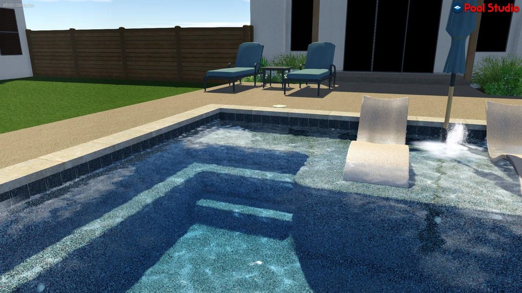 Rendering; View of swimming pool featuring a patio Rendering; View of swimming pool featuring a patio