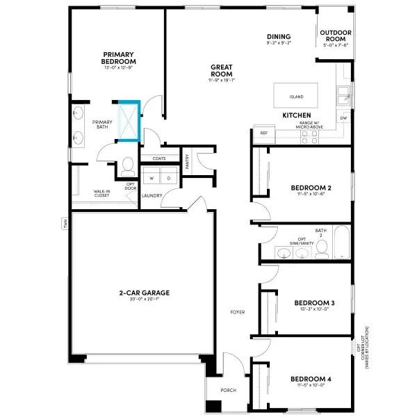 2D floor plan layout of this home in Wildflower at Blossom Rock, Apache Junction, AZ (Image 16).