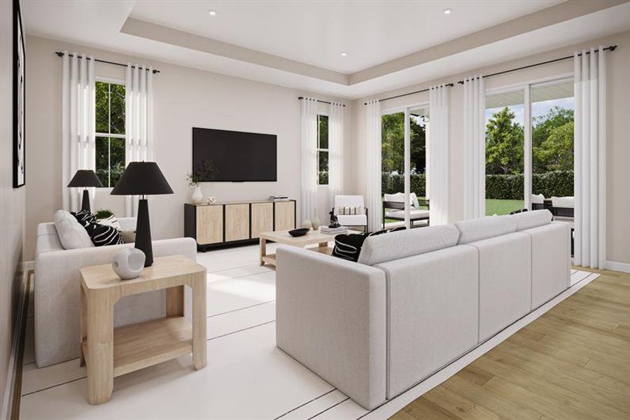 Representative furnished interior of a home built from the Riverbend by Ryan Homes in Seminole Palms Single-Family Homes, Palm Coast (Image 2). Representative furnished interior of a home built from the Riverbend by Ryan Homes in Seminole Palms Single-Family Homes, Palm Coast (Image 2).