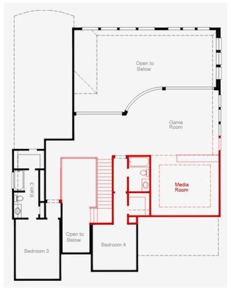 2D floor plan layout of this home in The Highlands, Porter, TX (Image 5).
