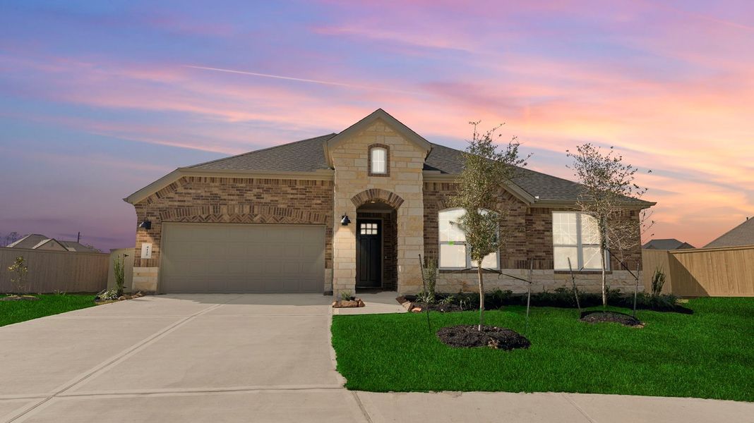Representative exterior photo of a completed home built from the Cardinale by D.R. Horton in Westland Ranch 60' Homesites, League City, TX (Image 27). Representative exterior photo of a completed home built from the Cardinale by D.R. Horton in Westland Ranch 60' Homesites, League City, TX (Image 27).
