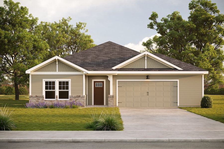 Representative exterior photo of a completed home built from the The Mockingbird by RED GABLE HOMES in The Gables At Tioga, Tioga, TX (Image 4).