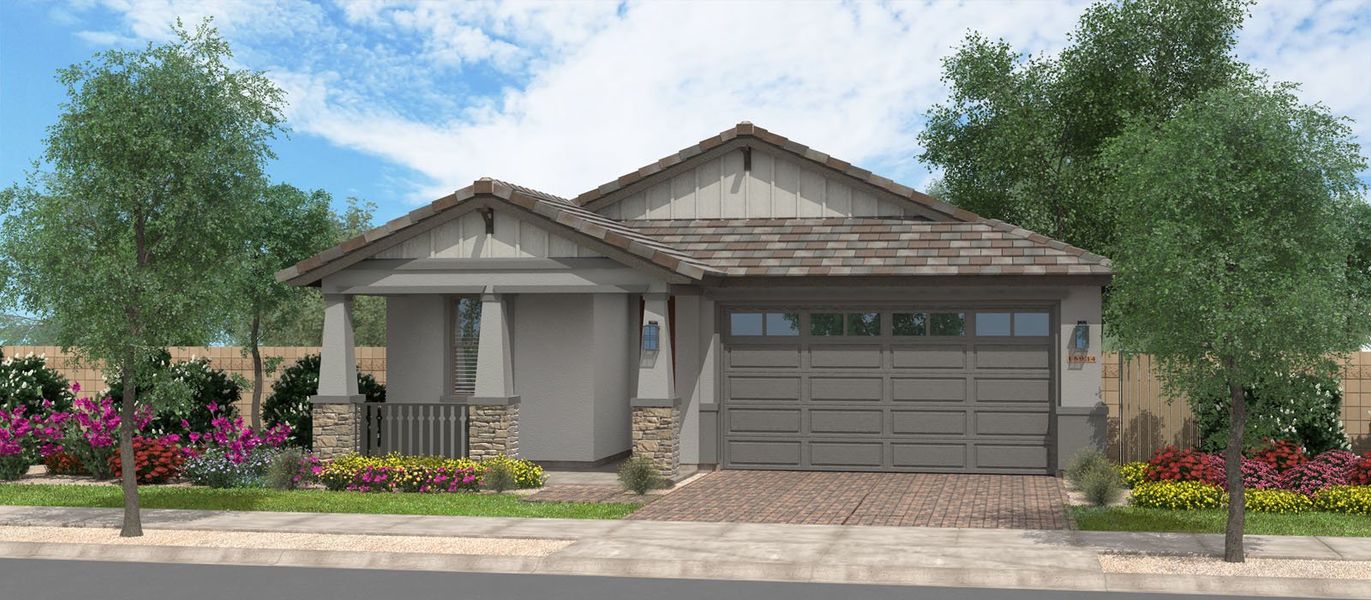 Representative exterior photo of a completed home built from the Handley by Fulton Homes in Redwood Valley at Prasada, Surprise, AZ (Image 5).