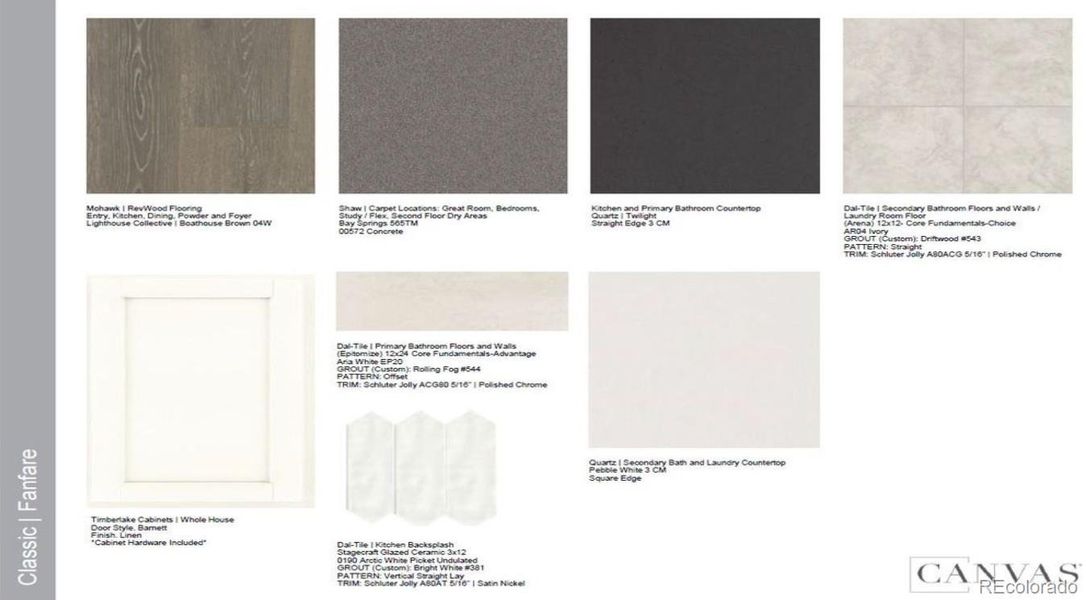 Design Selections.Home is under construction, selections subject to change.