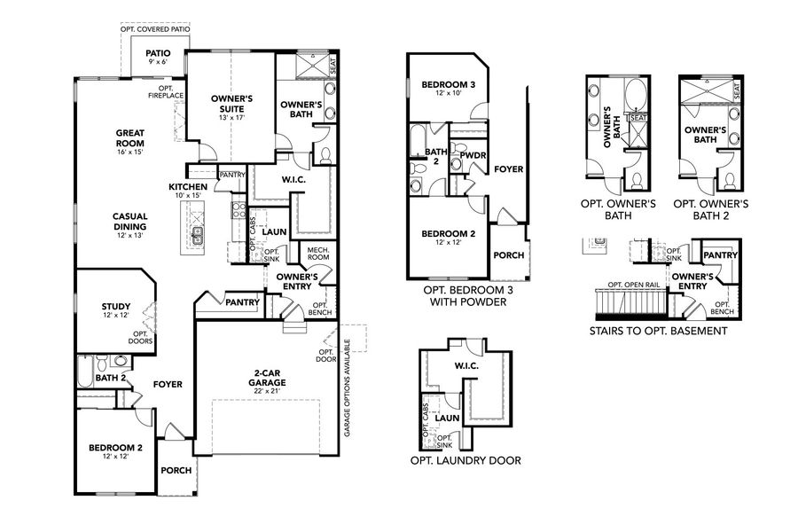 2D floor plan layout for the Milestone by Brightland Homes in Granary, Johnstown, CO (Image 4).