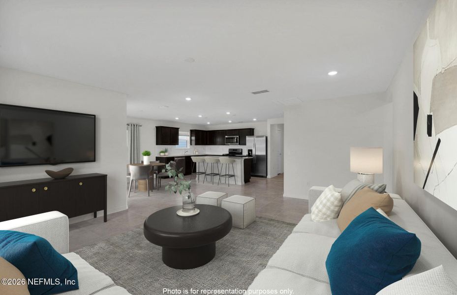 Furnished interior view inside a new home in Wells Landing, Jacksonville (Image 10).