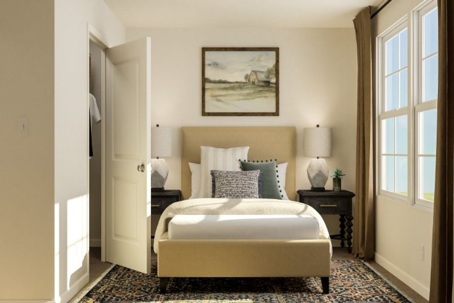 A bedroom with a bed and a lamp. A bedroom with a bed and a lamp.