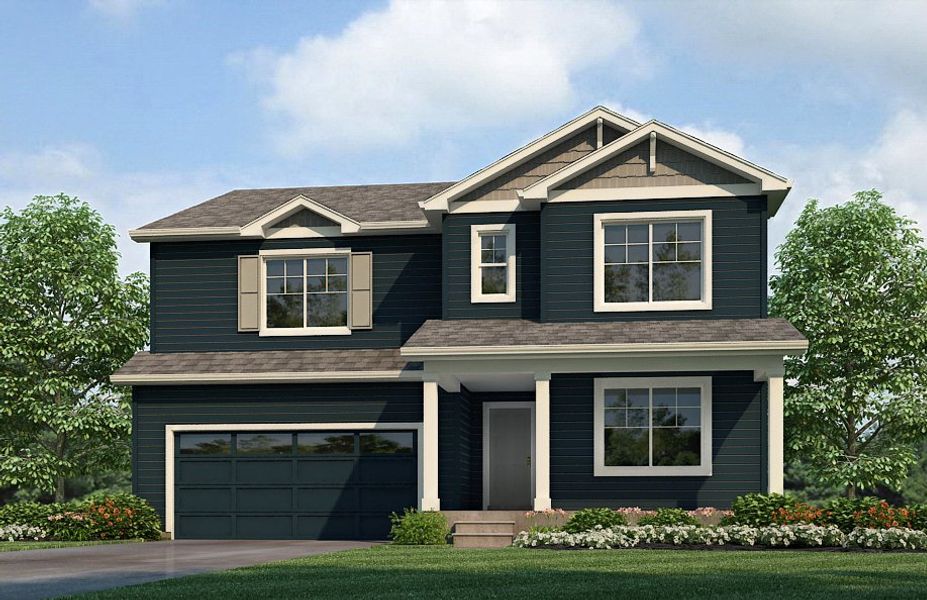 Representative exterior photo of a completed home built from the Hennessy by D.R. Horton in Northridge Estates, Greeley, CO (Image 1). Representative exterior photo of a completed home built from the Hennessy by D.R. Horton in Northridge Estates, Greeley, CO (Image 1).