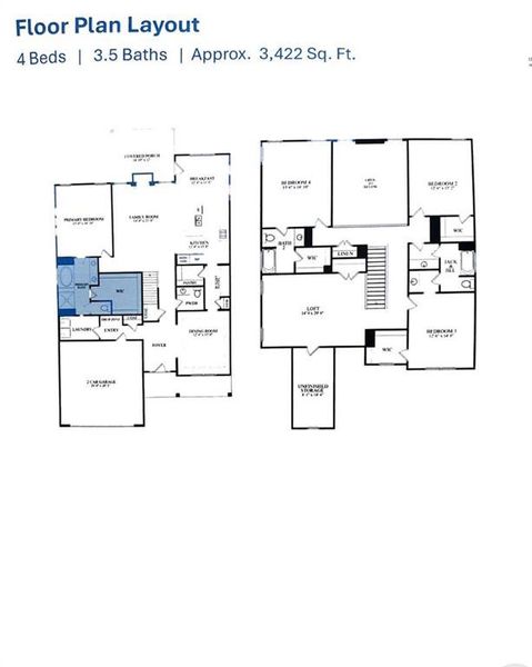 2D floor plan layout of this home in Twin Lakes, Hoschton, GA (Image 2). 2D floor plan layout of this home in Twin Lakes, Hoschton, GA (Image 2).