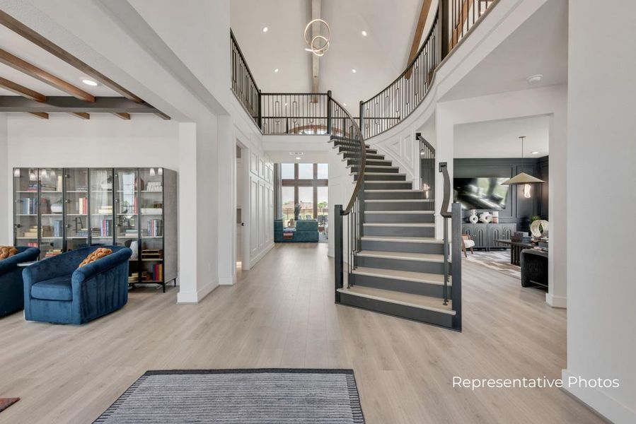 Representative furnished interior of a home built from the Grand Riverside by Grand Homes in Monterra, Fate (Image 6). Representative furnished interior of a home built from the Grand Riverside by Grand Homes in Monterra, Fate (Image 6).