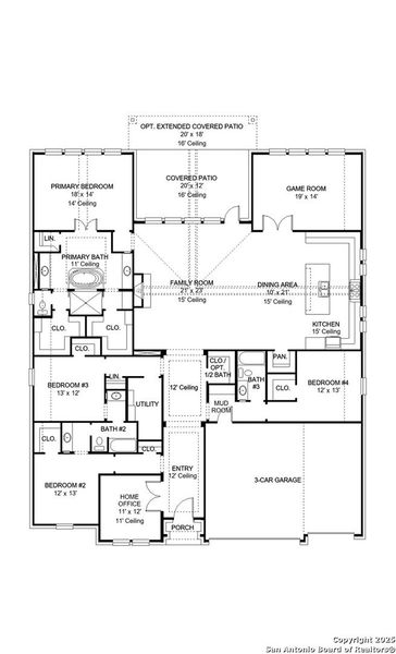 2D floor plan layout of this home in Johnson Ranch 70', Bulverde, TX (Image 3). 2D floor plan layout of this home in Johnson Ranch 70', Bulverde, TX (Image 3).