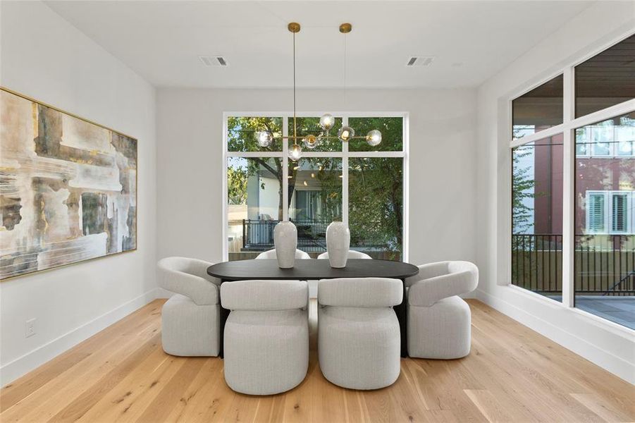 Spacious dining room area