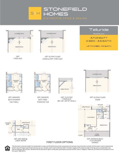 2D floor plan layout for the Telluride by Stonefield Homes in Rio Vista at Kelly Ranch, Aledo, TX (Image 25).