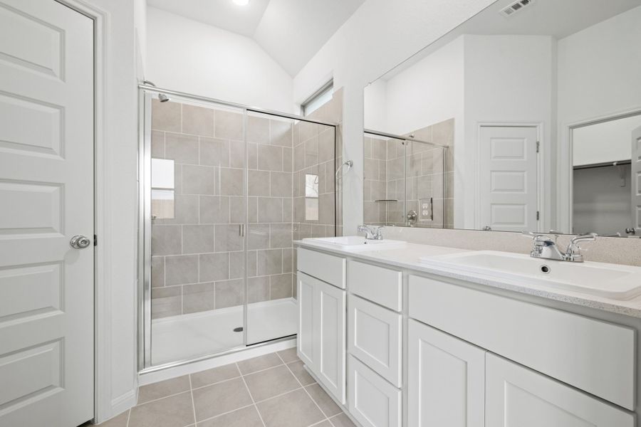 Primary Bath in the Birch home plan by Trophy Signature Homes – REPRESENTATIVE PHOTO