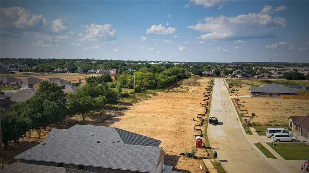 Aerial view of residential area