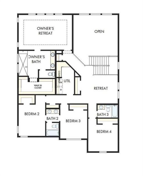2D floor plan layout of this home in Settingdown Farms, Cumming, GA (Image 3).