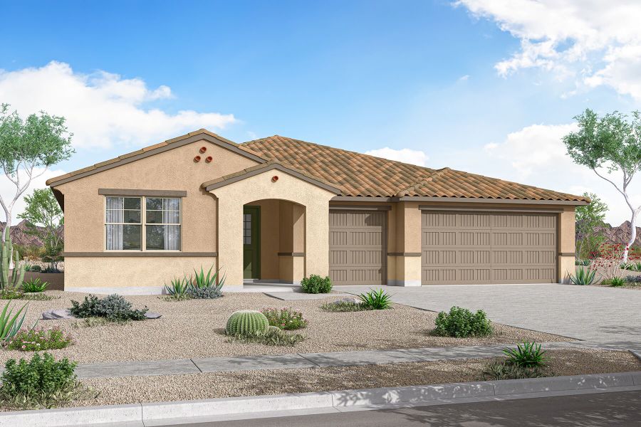 Representative exterior photo of a completed home built from the Garnet by Mattamy Homes in Las Ventanas, Goodyear, AZ (Image 23).