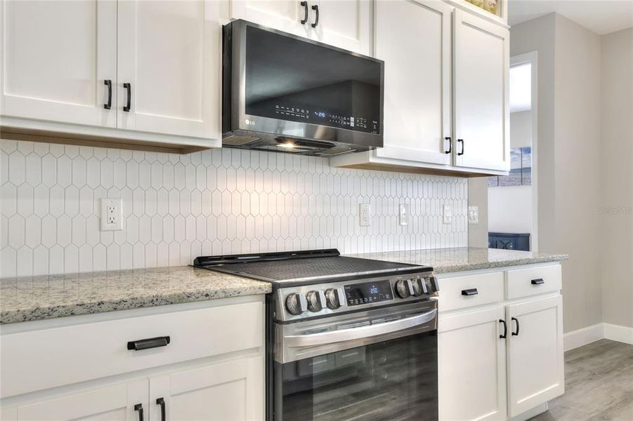 Kitchen tile backsplash.