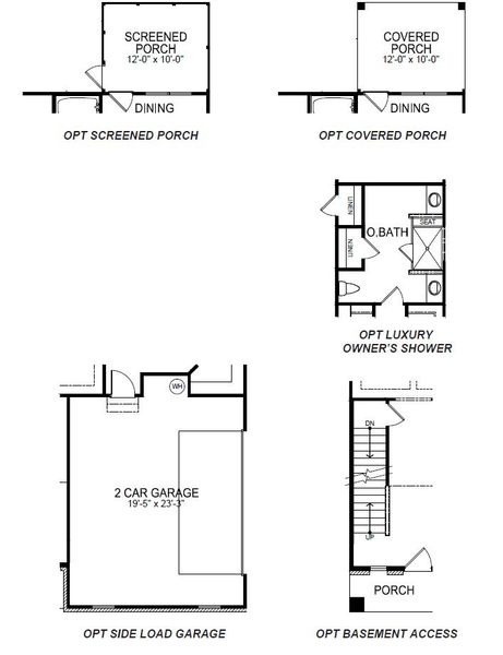 2D floor plan layout for the BERKSHIRE by D.R. Horton in Sycamore Cove, Woodruff, SC (Image 4).