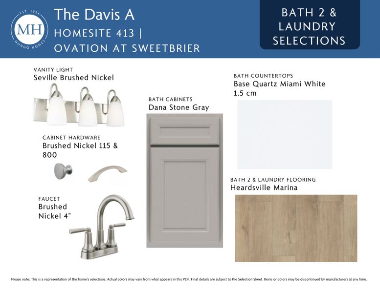Sample of building materials used in homes in Ovation at Sweetbrier, Durham (Image 8).