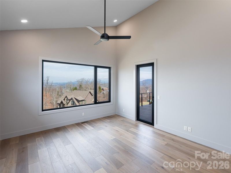 Primary Bedroom with Great Views & exterior door to main level deck