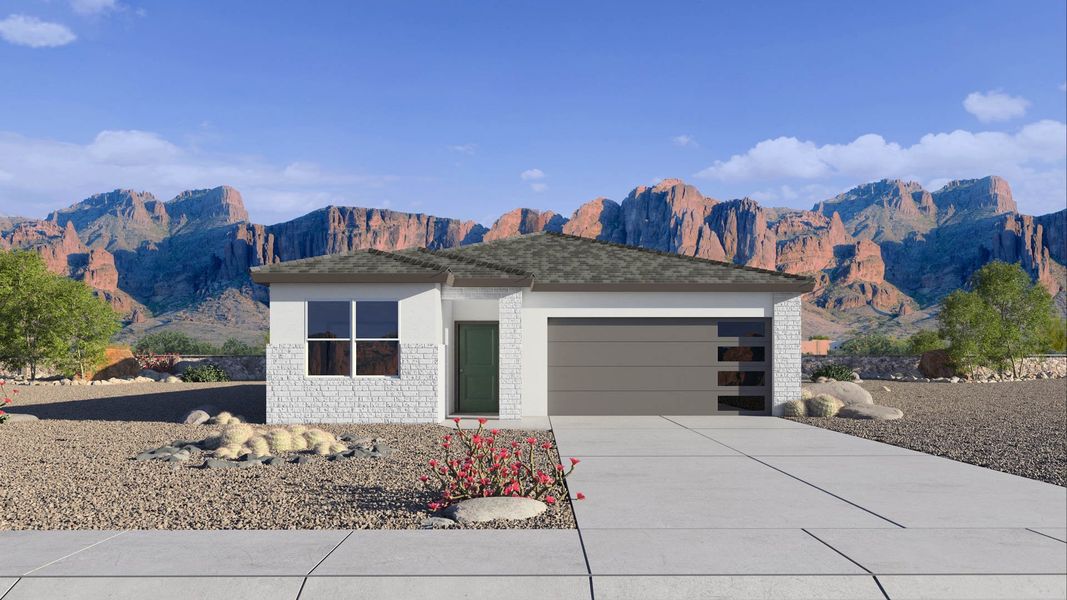 Representative exterior photo of a completed home built from the Lark by D.R. Horton in Rio Rancho Estates, Surprise, AZ (Image 22).