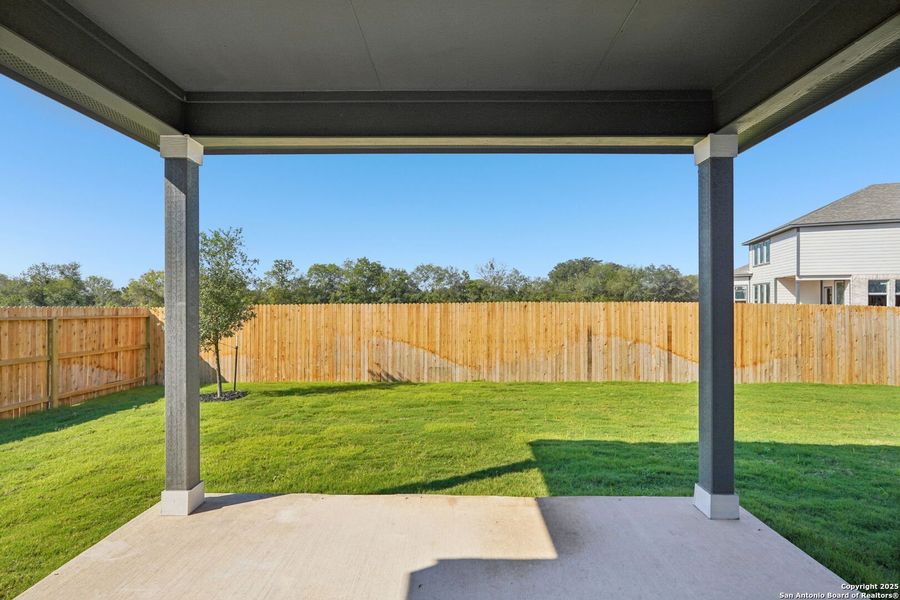 Exterior details and patio area of a home in Carmel Ranch, Schertz (Image 4). Exterior details and patio area of a home in Carmel Ranch, Schertz (Image 4).
