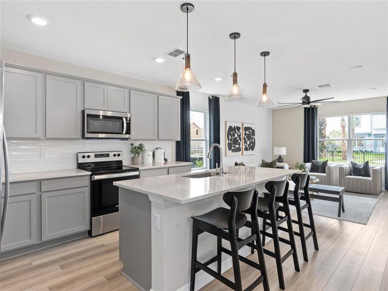 Furnished interior view inside a new home in EverBe, Orlando (Image 10). Furnished interior view inside a new home in EverBe, Orlando (Image 10).