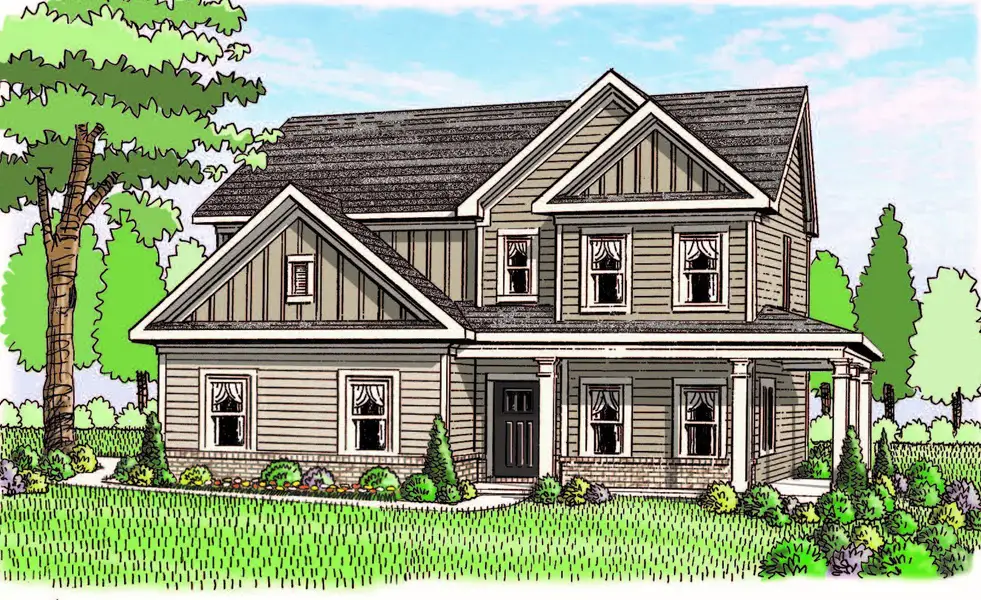 Representative exterior photo of a completed home built from the (GA)The Hunter | Side Entry by Reliant Homes in Alcovy Station, Covington, GA (Image 3).