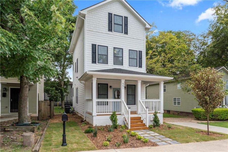 Front exterior of a new home in , Atlanta, GA, highlighting curb appeal (Image 21). Front exterior of a new home in , Atlanta, GA, highlighting curb appeal (Image 21).