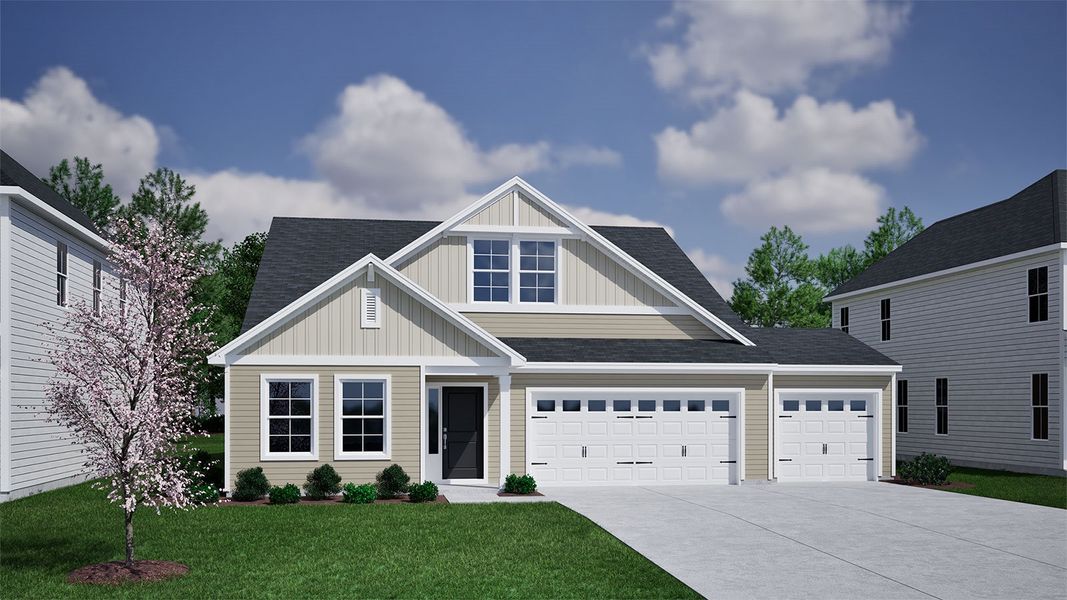 Representative exterior photo of a completed home built from the Lanier - Genesis Value Collection by Mungo Homes in Willowbrook, Shelby, NC (Image 13).