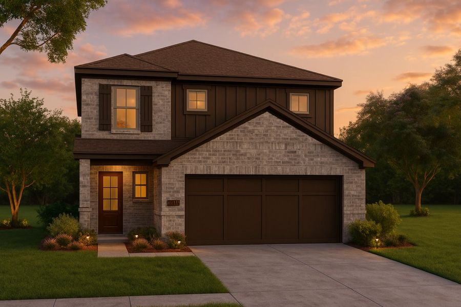 Representative exterior photo of a completed home built from the Wise Colony At Pinehurst by Brohn Homes in Colony at Pinehurst, Pinehurst, TX (Image 16). Representative exterior photo of a completed home built from the Wise Colony At Pinehurst by Brohn Homes in Colony at Pinehurst, Pinehurst, TX (Image 16).