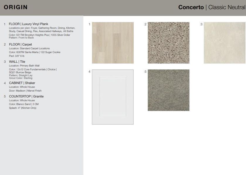 8106 Copper Meadows Lane design selections. Home is currently under construction and selections are subject to change.