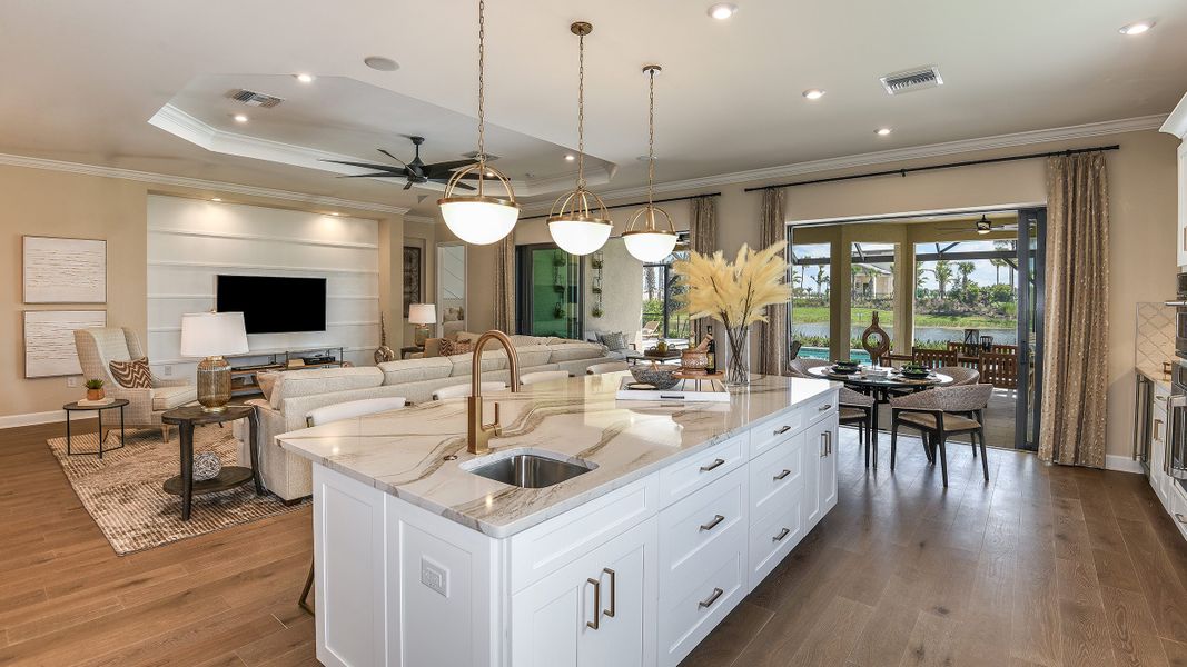 Representative furnished interior of a home built from the Pallazio by Taylor Morrison in Esplanade by the Islands, Naples (Image 29).