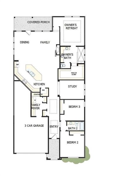 2D floor plan layout of this home in Maple Grove at Towne Lake, Woodstock, GA (Image 2).